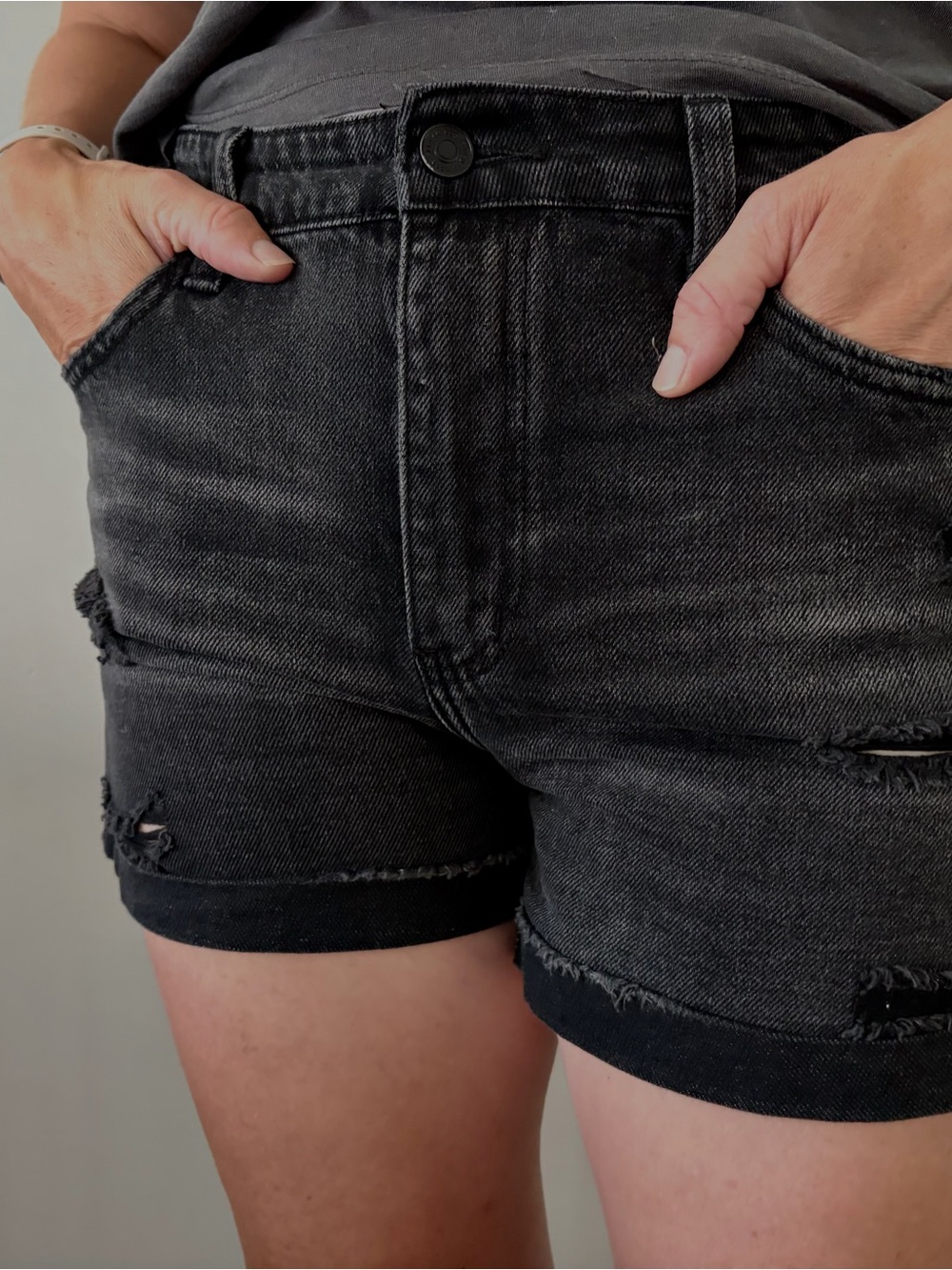 KanCan High-Rise Black Denim Women’s Shorts
